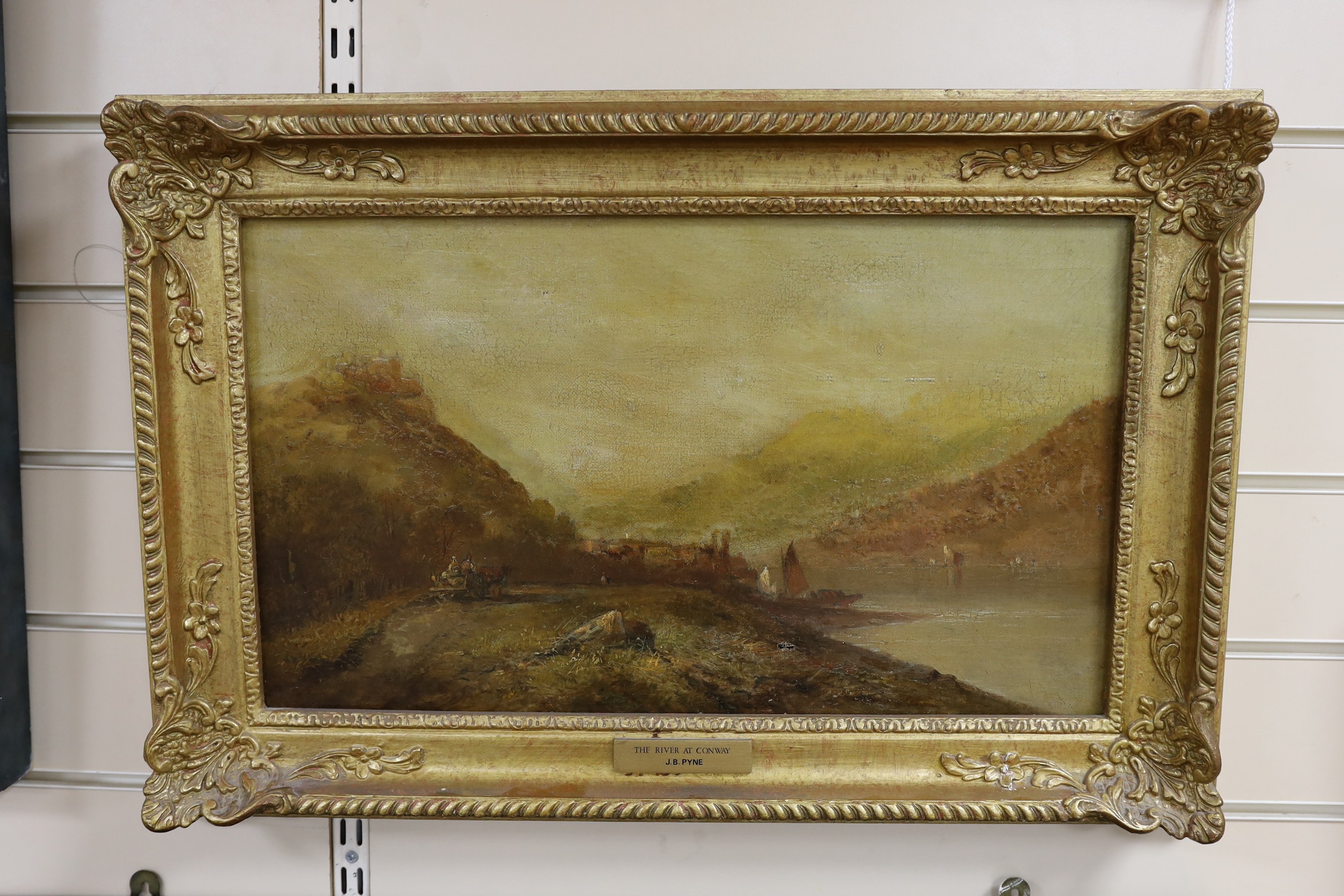 James Baker Pyne (1800-1870), oil on canvas, 'The River at Conway', signed, 29 x 50cm